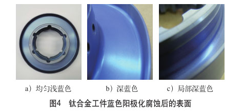 鈦合金工件藍(lán)色陽極化腐蝕后的表面